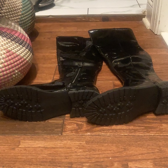 NIB Guess 8  Raniele 4 Black Patent Over the Knee Flat Boots New in Box - Picture 8 of 11